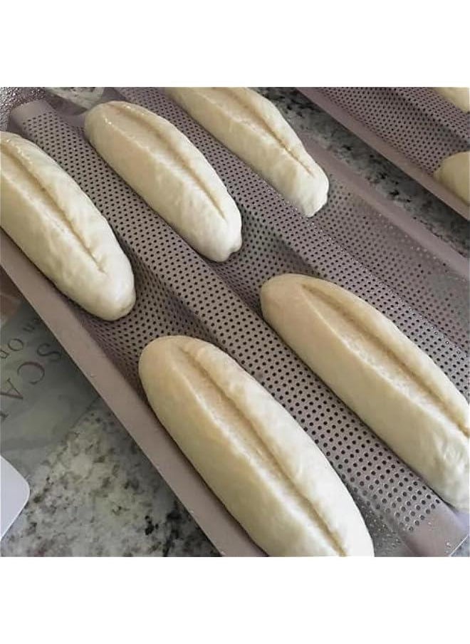 HOOKOR Nonstick Baguette Pans for French Bread Baking, PerforatedBaguettes Bakery Tray Perforated Bread Tray Baguette Baking Tray Bake Mold Toast Cooking Oven Toaster Pan (3 Wave)  - Image 5