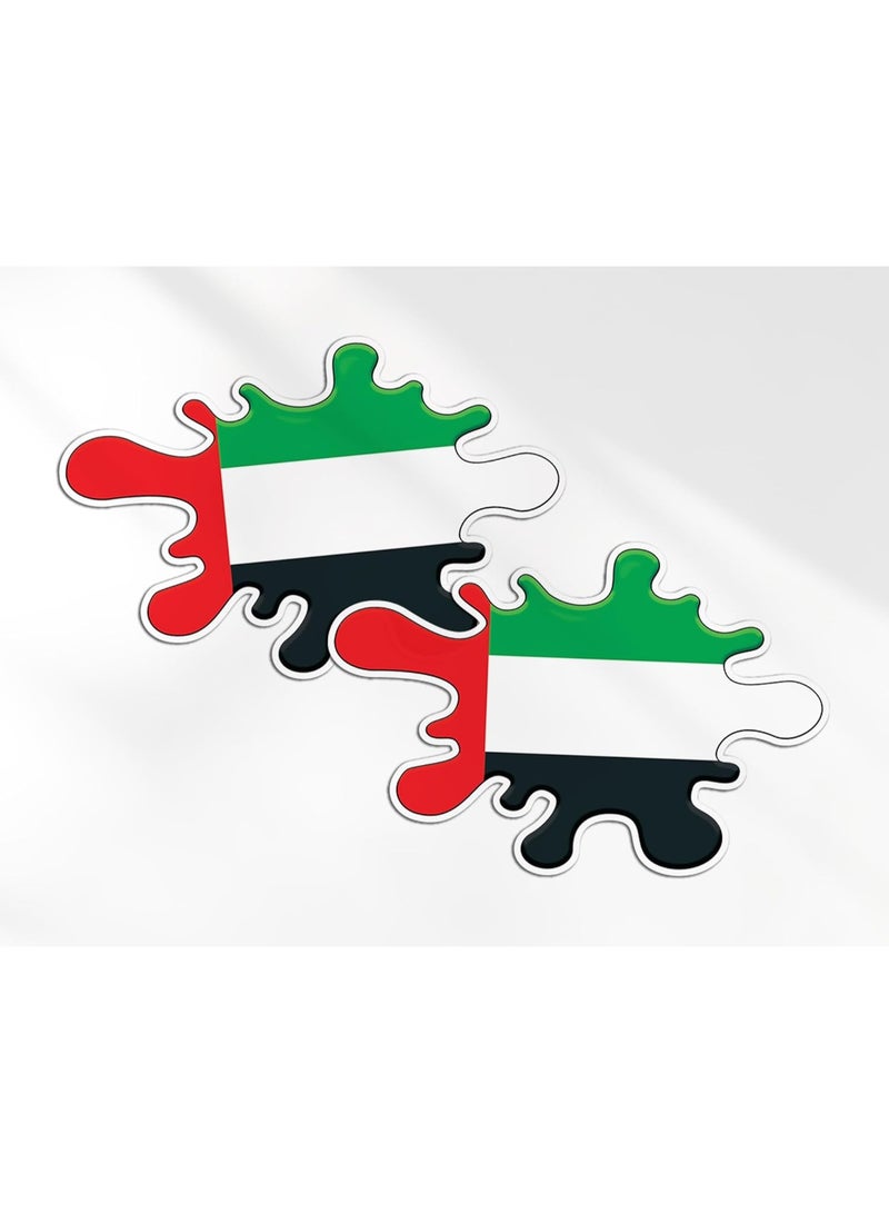 ARS 2 x 15cm UAE Flag Vinyl Stickers - United Arab Emirates Travel Holiday City Landmarks Luggage Paint Splatter Scrapbooking Sticker - Image 1