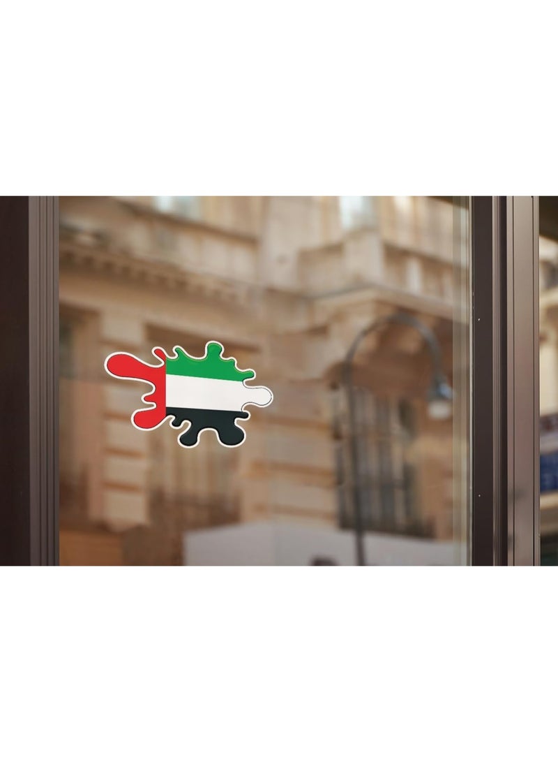 ARS 2 x 15cm UAE Flag Vinyl Stickers - United Arab Emirates Travel Holiday City Landmarks Luggage Paint Splatter Scrapbooking Sticker - Image 2