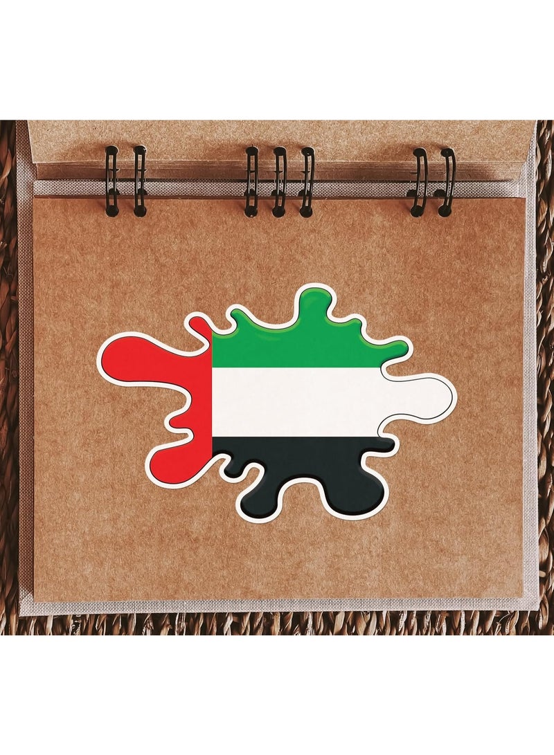 ARS 2 x 15cm UAE Flag Vinyl Stickers - United Arab Emirates Travel Holiday City Landmarks Luggage Paint Splatter Scrapbooking Sticker - Image 3