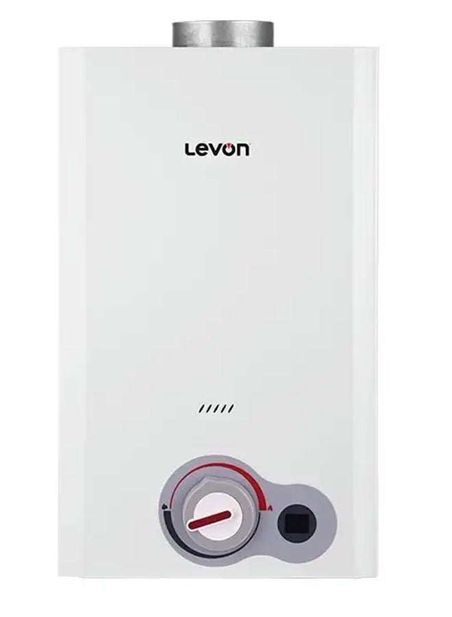 ليفون سخان مياه غاز 10 لتر بالمدخنة - أبيض