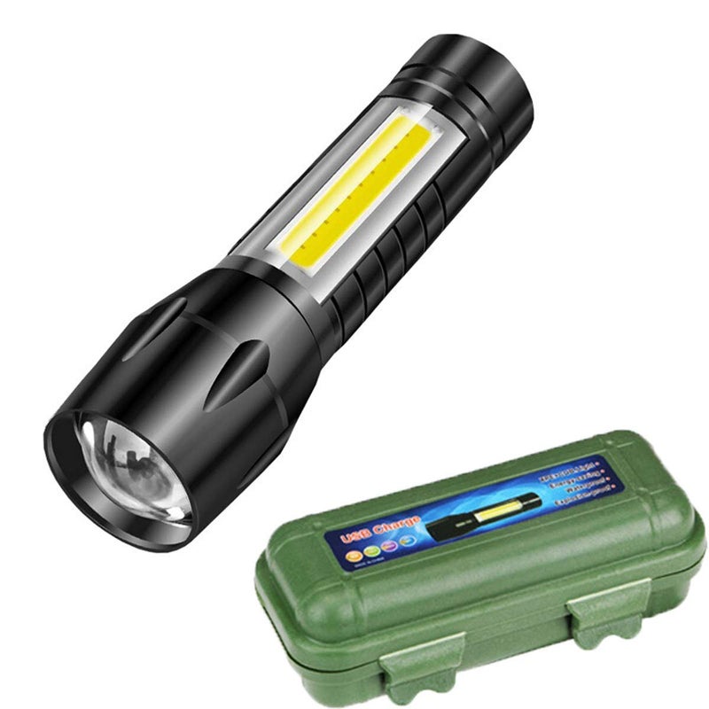 Tactical Flashlight and Desk Lamp with Gift Box Focus Zoom Torch Light with 3 Modes Adjustable for Emergency and Activities EDC 911 - Image 1