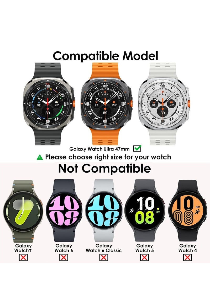 2024 Newest Upgraded Silicone Watch Bands Intended for Samsung Galaxy Watch 7 Ultra 47mm Smartwatch Breathable Sport Straps - Image 2