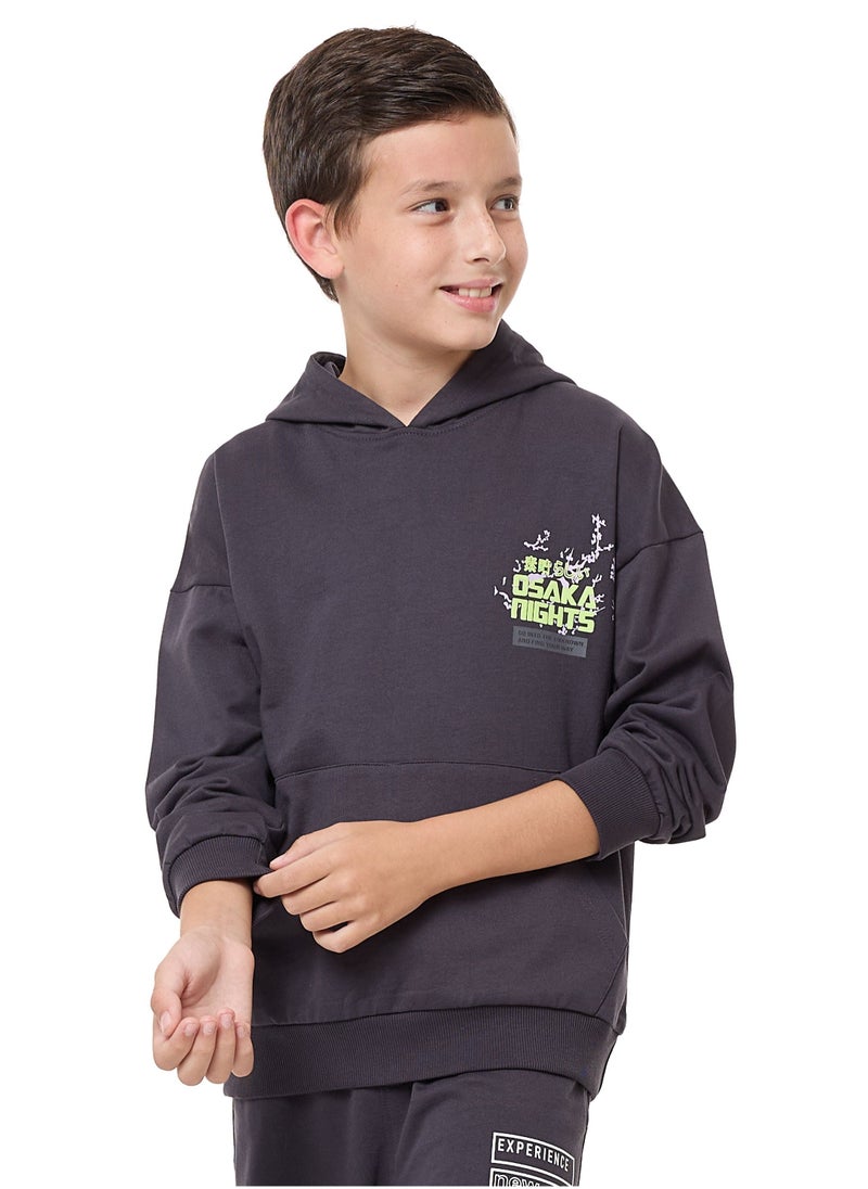 victor and jane Boys' Hoodie Dark Grey - Image 2