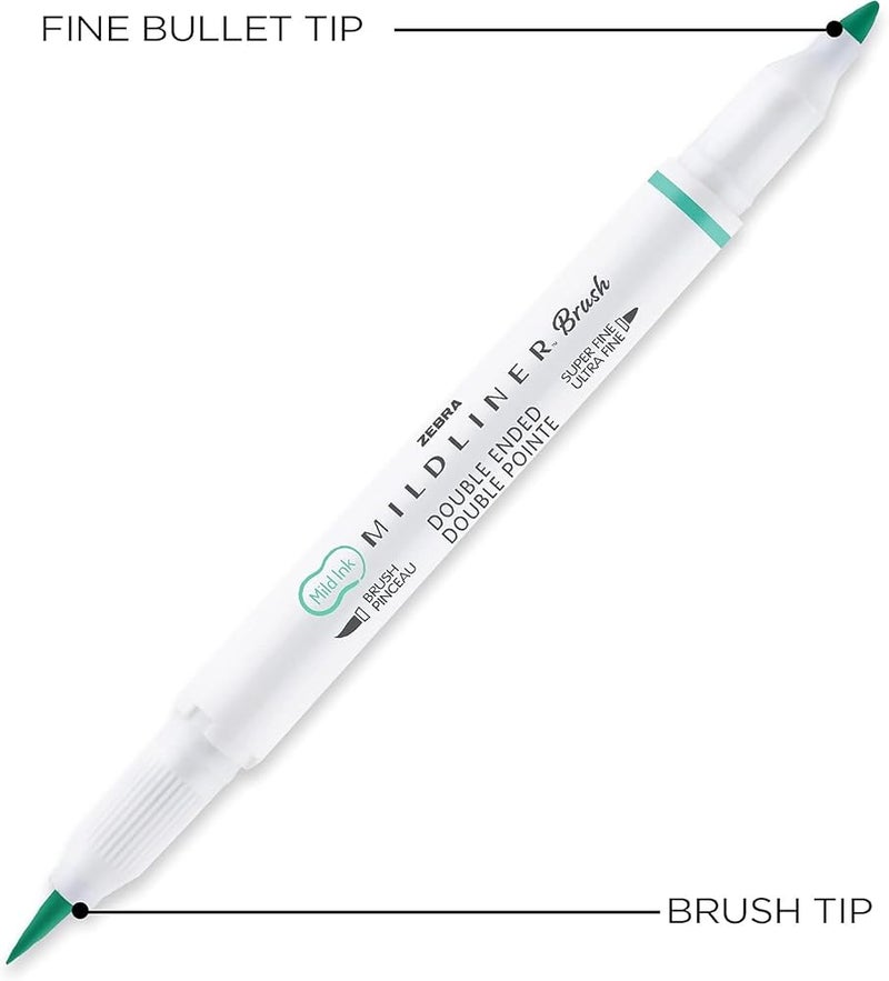 Zebra Pen Mildliner Double Ended Brush and Fine Tip Pen, Assorted Colors, 10-Count, Model Number: 79101 - Image 2