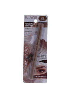 Flower Beauty Brow Vixen Tattoo Effect Stain Smudge Proof 12 Hr Wear Eyebrow Makeup with Chisel Tipped Applicator Contains AloeVera  Vitamin E Taupe 0034 Oz
