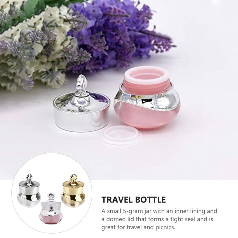 Travel Size 5G Leak Proof Face Cream Jars Set of 3 Refillable Cosmetic Containers - Image 4