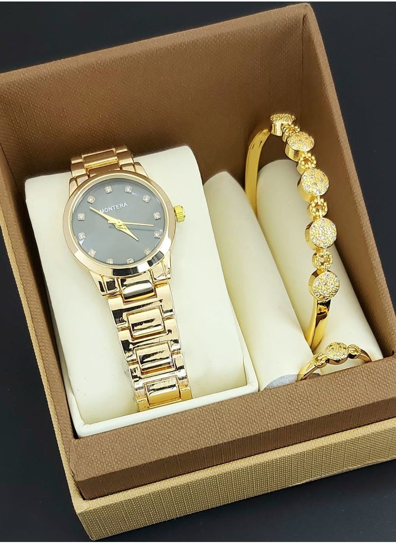 Monterey - Analog watch, bracelet and ring set for women - Image 1