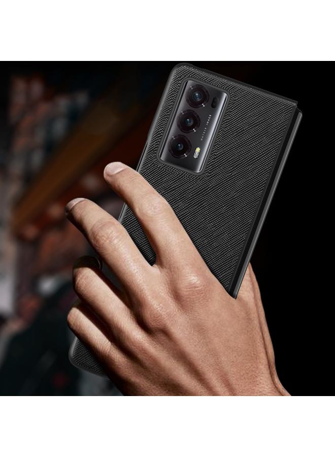 S-TOP Case For Honor Magic V2 Cross-grain Leather All Inclusive Shockproof Phone Case - Image 3