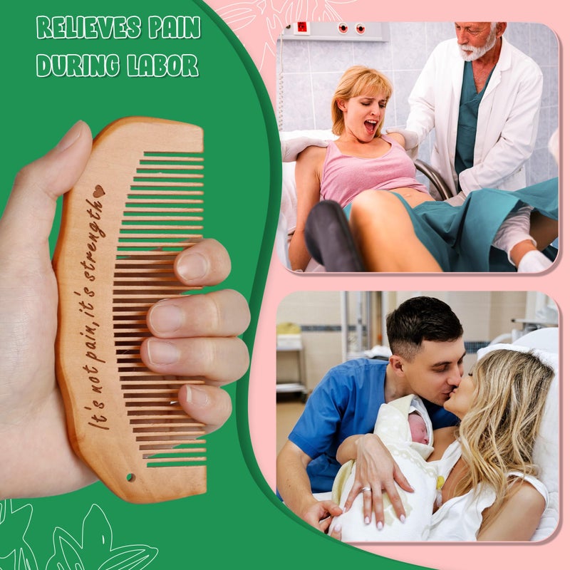 Arrozon Birth Comb for Women Labor, Hospital Bag Must Haves for Pregnant Mom, Wooden Labor comb Natural Labor and Delivery Essentials, New Mom Gifts Birthing Comb - Image 2