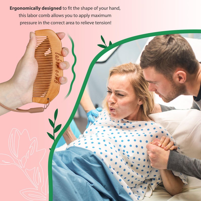 Arrozon Birth Comb for Women Labor, Hospital Bag Must Haves for Pregnant Mom, Wooden Labor comb Natural Labor and Delivery Essentials, New Mom Gifts Birthing Comb - Image 4