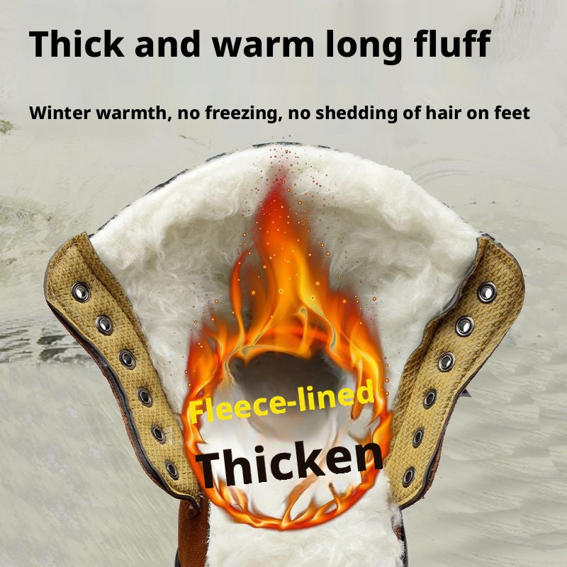 Winter Safety Shoes Men's High Top Thick Warm Steel Toe Anti-smash Anti-puncture Work Boots - Image 2