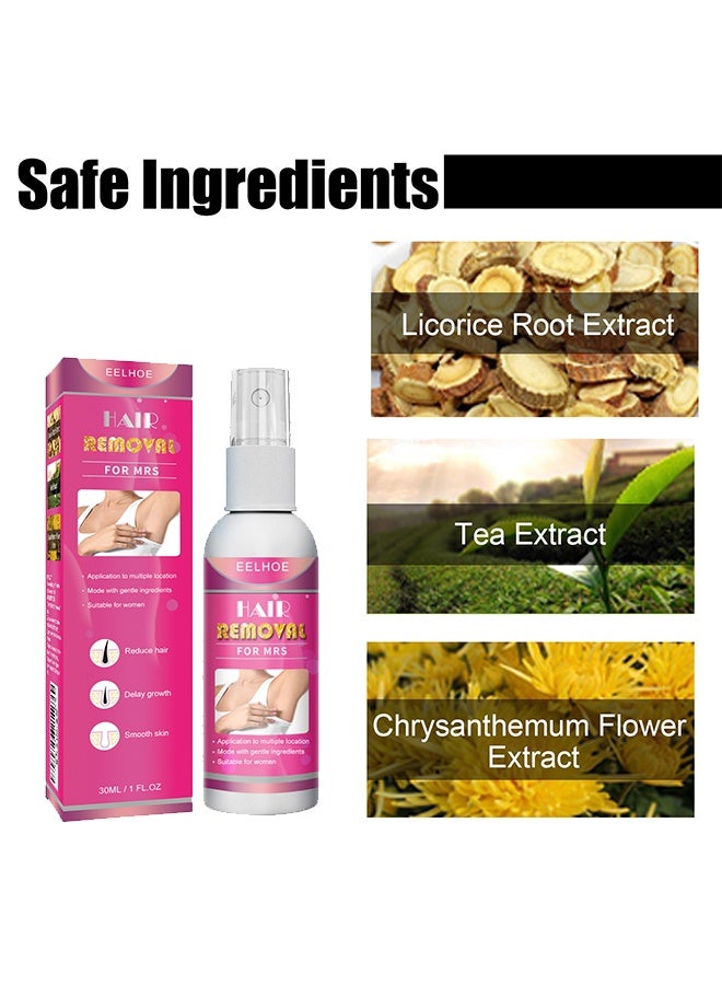 إيلهو إزالة الشعر للسيدة ، بخاخ إزالة الشعر غير المؤلم الإبط مزيل الشعر اللطيف منعش سريع إزالة الشعر رذاذ ، بخاخ إزالة الشعر بالمكونات الطبيعية للنساء 30 مل - Image 3