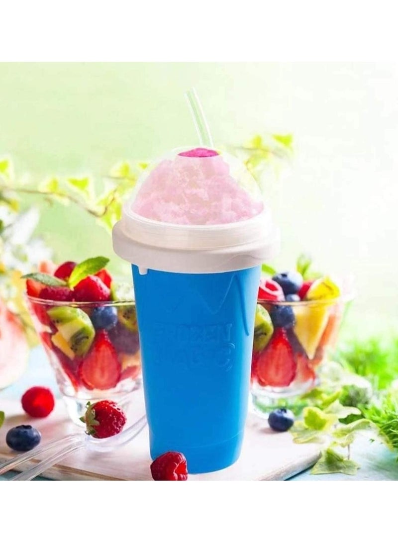 Travel Portable Double Layer Silica Cup Pinch Cup Hot Summer Cooler Smoothie Silicon Cup Pinch into Ice Children's Adult Slushy Ice Cup - Image 3