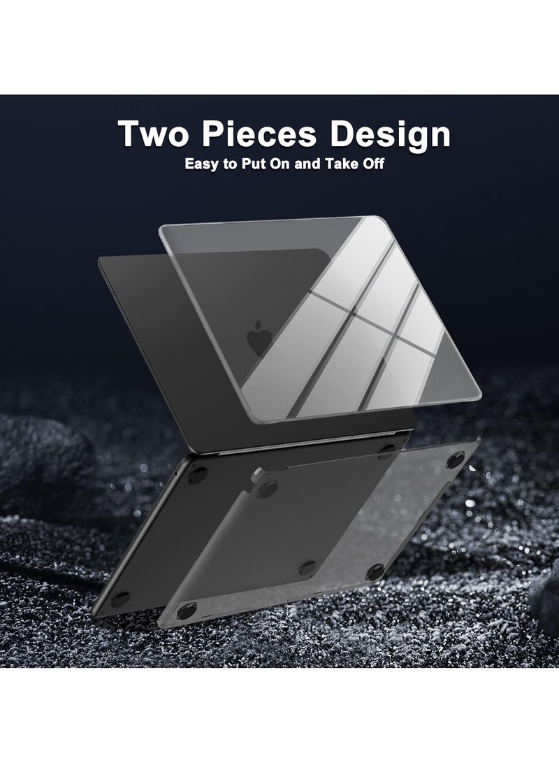 Hard Shell Plastic Case Compatible for MacBook Air 13.6 Inch M3 A3113 M2 A2681 with Retina Display & Touch ID Release 2024 2023 2022 - Supercry Crystal Black - Image 4