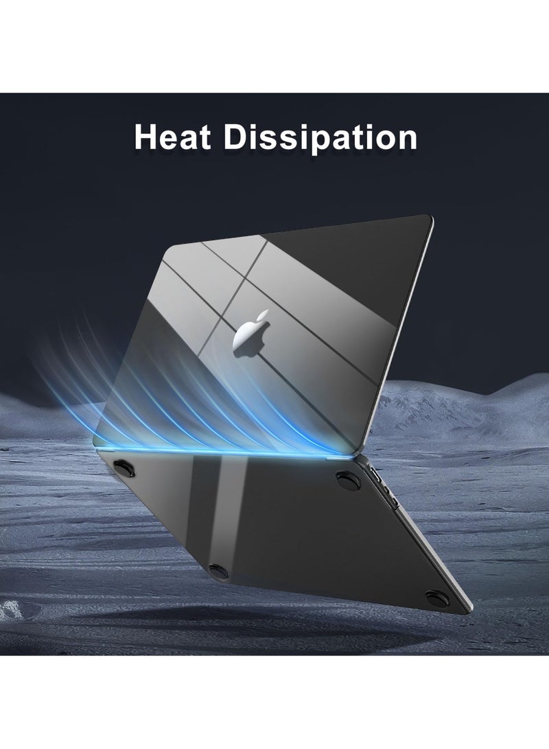 Hard Shell Plastic Case Compatible for MacBook Air 13.6 Inch M3 A3113 M2 A2681 with Retina Display & Touch ID Release 2024 2023 2022 - Supercry Crystal Black - Image 3