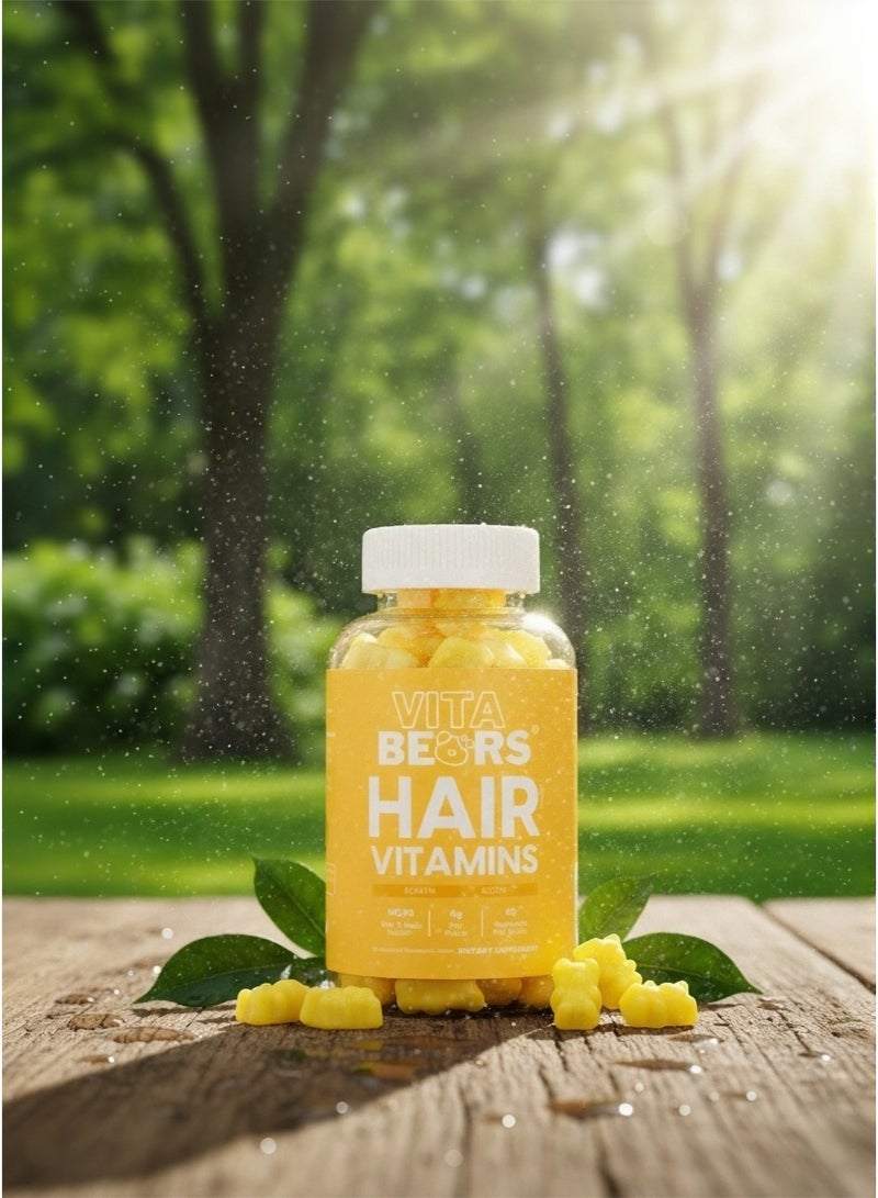 vitabears Vita Bears Hair Vitamins Gummies – Biotin Chewables for Daily Beauty Wellness | 60 Count - Image 2