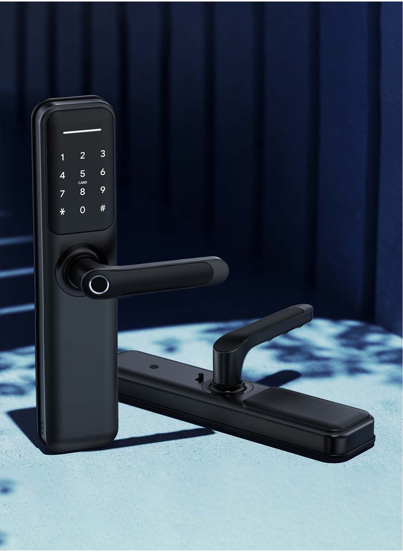 areb Areb SMART LOCK WIFI BLACK 85 * 50 – 5 Unlocking Methods, Fingerprint, PIN Code, App Control, Key Card, Emergency Key, Auto-Lock, Anti-Theft Security for Home & Office  - Image 2