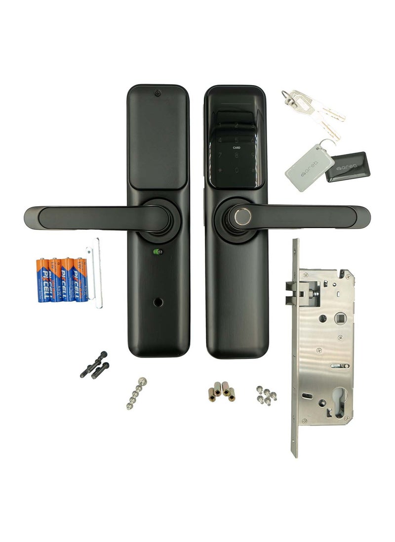 areb Areb SMART LOCK WIFI BLACK 85 * 50 – 5 Unlocking Methods, Fingerprint, PIN Code, App Control, Key Card, Emergency Key, Auto-Lock, Anti-Theft Security for Home & Office  - Image 5