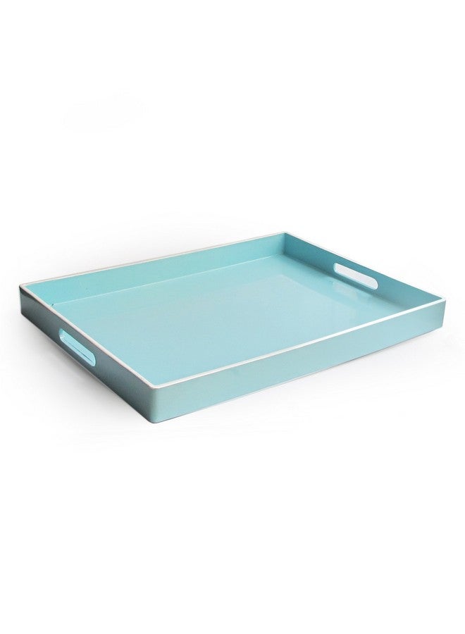 American Atelier American Atelier Carry 14 x 19 inches Rectangular Tray with Handle, 14 x 19 inch, Teal, (1270065) - Image 1