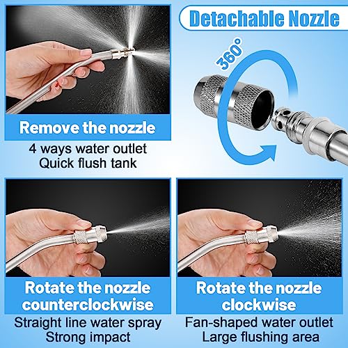 PAMASE 5Pcs RV Water Heater Anode Rod & Flush Wand & Element Socket Set - 9.25"L x 3/4"NPT Thread Magnesium Rod for Suburban, Mor-Flo, with Dual Hex Wrench, Camper Hot Water Tank Cleaning Rinser - Image 3