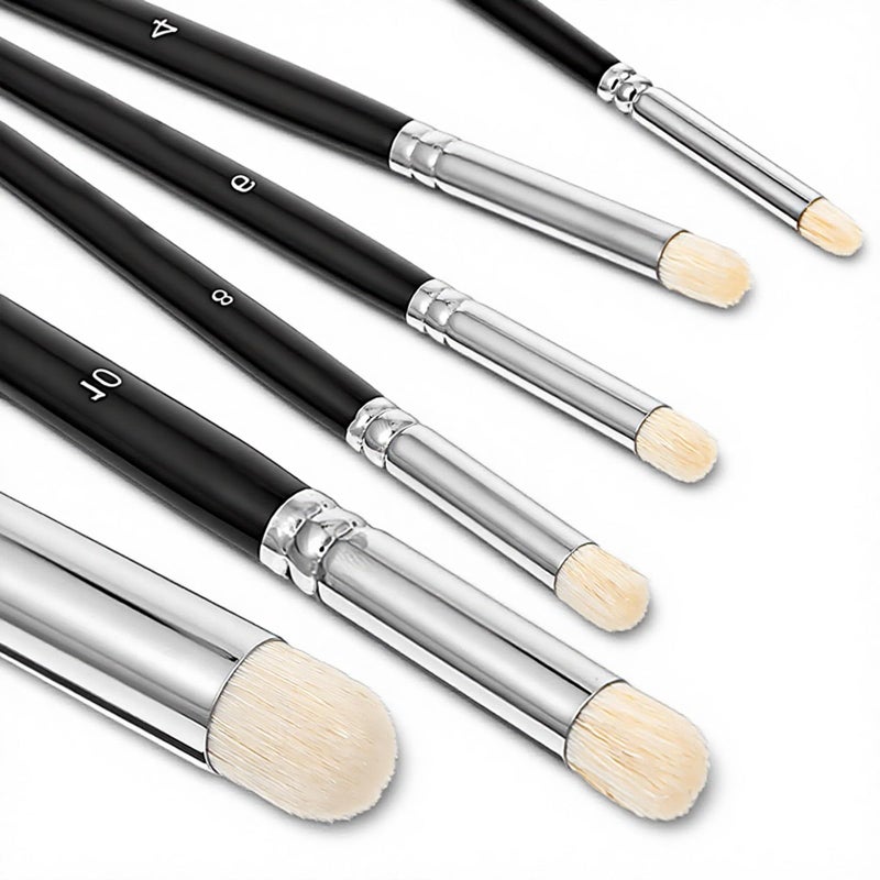 APLZGMG Dry Brush Set for Miniature Painting Drybrush Paint Brush 6 Sizes Professional Detail Hobby Brushes for Tabletop Wargames Scale Models AcrylicOil Painting Black - Image 3