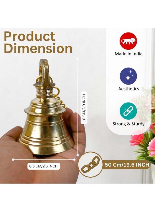 CRAFTHUT Beautiful Brass Hanging Bell with Chain for Temple, Door, Hallway, Porch Or Balcony H - 10 Cm - Image 5