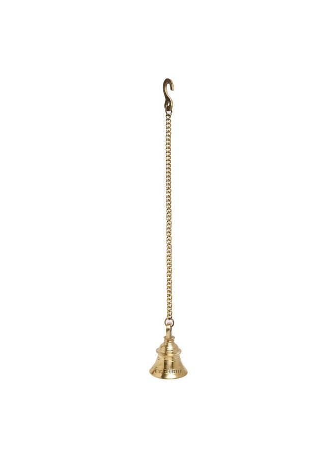 CRAFTHUT Beautiful Brass Hanging Bell with Chain for Temple, Door, Hallway, Porch Or Balcony H - 10 Cm - Image 2