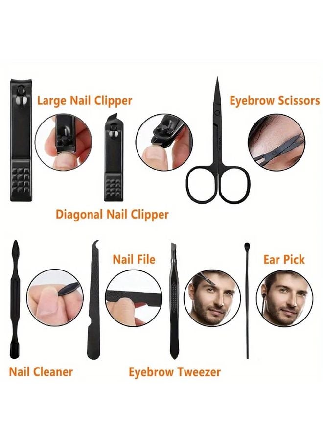 مجموعة العناية بالأظافر البنفسجي شفرات فولاذ عالي الكربون مجموعة العناية باليدين والقدمين مناسبة للسفر - Image 4
