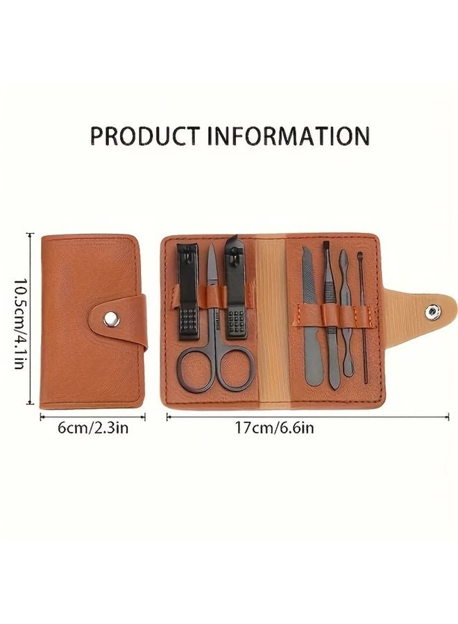 مجموعة العناية بالأظافر البنفسجي شفرات فولاذ عالي الكربون مجموعة العناية باليدين والقدمين مناسبة للسفر - Image 5