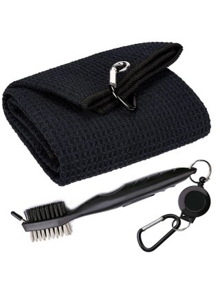 Golf Towels and Brush Tool Kit, Microfiber Waffle Pattern Tri-fold Golf Towel - Brush Tool Kit with Club Groove Cleaner - pzsku/Z157F35906F23E3027046Z/45/1746201790/87f34909-2ba4-4893-ae20-d80d28543c9b