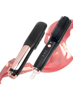 General Porta Cordless Hair Straightener Brush, 2-in-1 Hair Straightener & Curling Iron with 3 Temperature Settings - Portable and lightweight design for travel  - Image 1