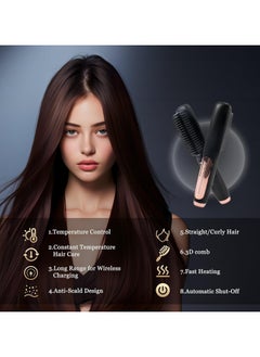 General Porta Cordless Hair Straightener Brush, 2-in-1 Hair Straightener & Curling Iron with 3 Temperature Settings - Portable and lightweight design for travel  - Image 2