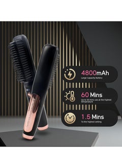General Porta Cordless Hair Straightener Brush, 2-in-1 Hair Straightener & Curling Iron with 3 Temperature Settings - Portable and lightweight design for travel  - Image 5
