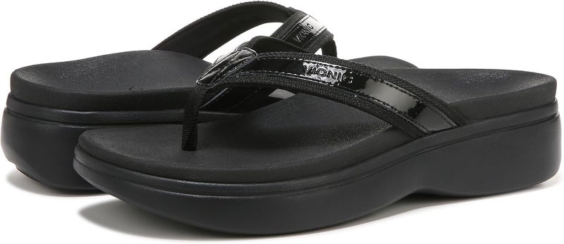Vionic High Tide II Women's Platform Orthotic Sandal - Black Patent, Size 9 Wide - Image 5