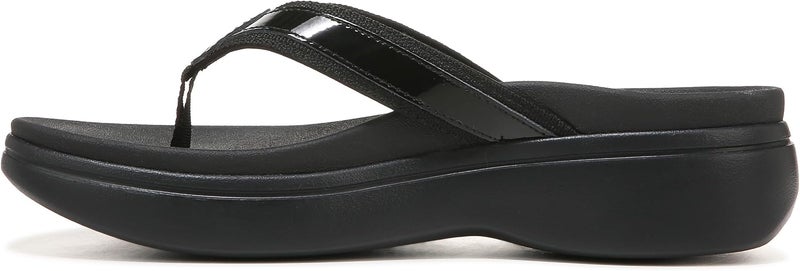 Vionic High Tide II Women's Platform Orthotic Sandal - Black Patent, Size 9 Wide - Image 2