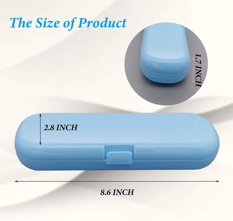 هوفيستي حافظة سفر لفرشاة الأسنان الكهربائية من (قطعتان)، حامل فرشاة أسنان محمول لفرشاة Oral-B Pro ومجموعات فرشاة الأسنان الكهربائية الأخرى (أزرق وأبيض) - Image 2