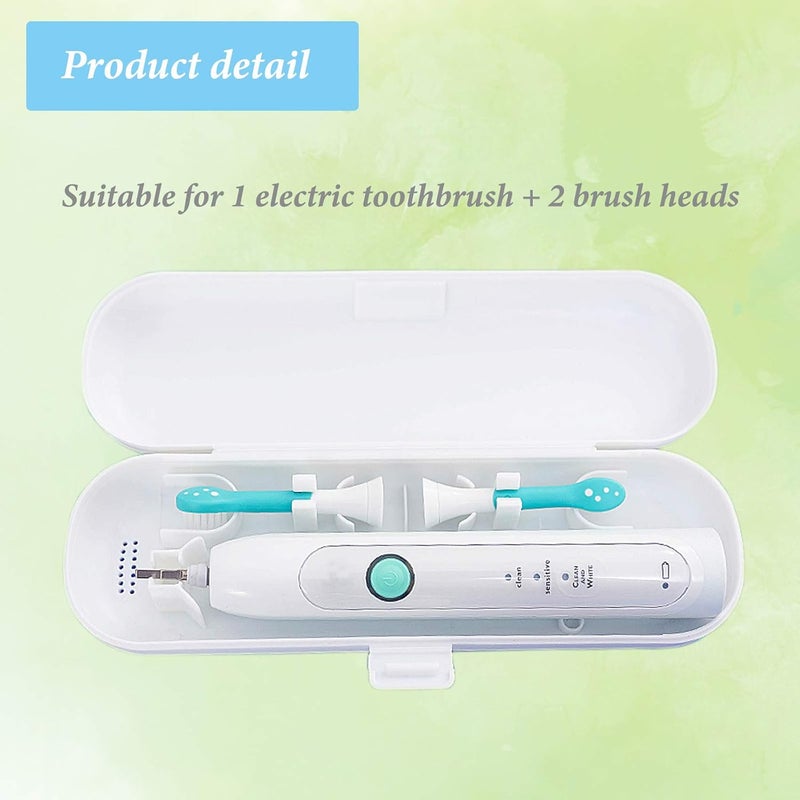 هوفيستي حافظة سفر لفرشاة الأسنان الكهربائية من (قطعتان)، حامل فرشاة أسنان محمول لفرشاة Oral-B Pro ومجموعات فرشاة الأسنان الكهربائية الأخرى (أزرق وأبيض) - Image 3