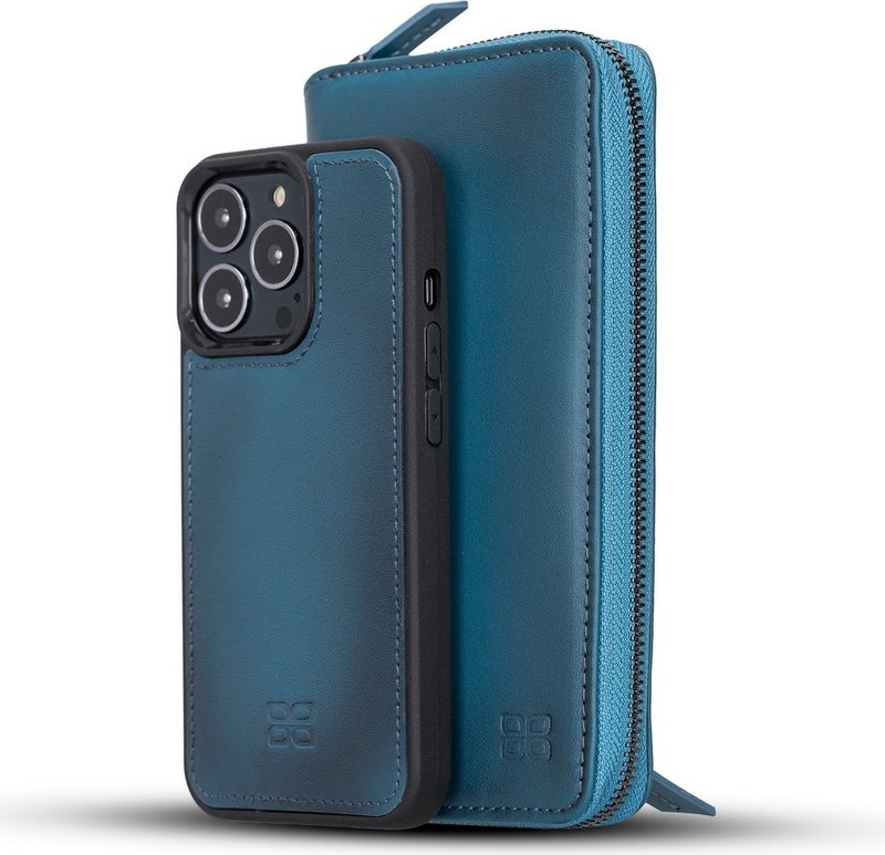 BOULETTA Apple iPhone 13 Pro Compatible Leather Zip Case BRN4EF  - Image 1