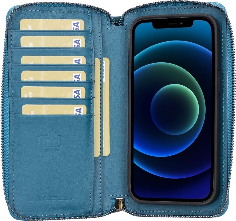 BOULETTA Apple iPhone 13 Pro Compatible Leather Zip Case BRN4EF  - Image 2
