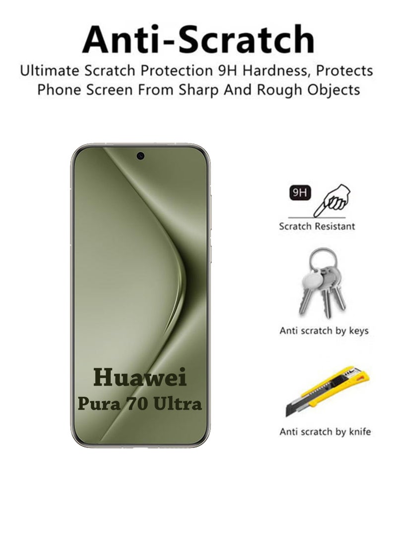 Generic - 2 Pack Screen Protector for Huawei Pura 70 Ultra | Tempered Glass Available in Combo Pack | Screen Protector Full HD Quality Tempered Glass Anti-Scratch Edge To Edge Coverage With Easy Installation Kit - Black - Image 1