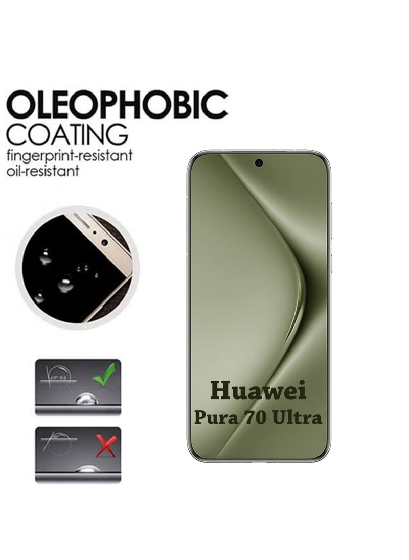 Generic - 2 Pack Screen Protector for Huawei Pura 70 Ultra | Tempered Glass Available in Combo Pack | Screen Protector Full HD Quality Tempered Glass Anti-Scratch Edge To Edge Coverage With Easy Installation Kit - Black - Image 1