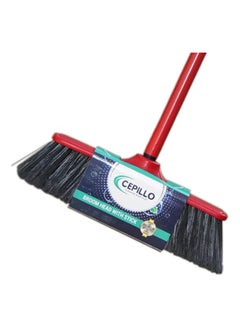 CEPILLO CEPILLO Long Handle Cleaning Broom brush 2 SET + Floor Cleaning Wet Mop Red/White, Combo SET OF 3  - Image 4