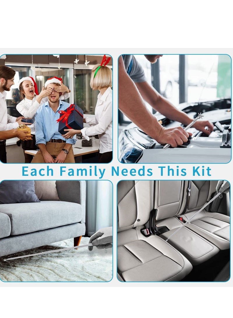 5LBs Telescoping Magnetic Pickup Tool, with Pen Clip Design, Magnet Stick Rod Extendable 5.7" to 24.4" for Men, Birthday, Father's Day Gift (4Pcs)