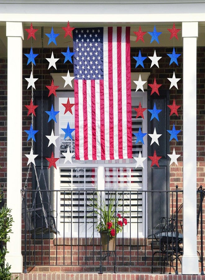 UNIIDECO Star Garland, 4 Pack Red White and Blue Star Decorations for 4th of July Patriotic Decor Flag Day Independence Day Memorial Day Labor Day Veterans Day President's Day Party - Image 3