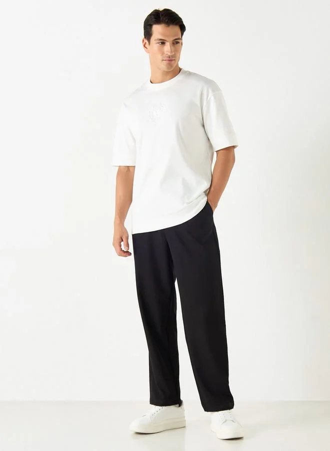 Emperor Emperor Logo Embroidered T-shirt with Short Sleeves and Crew Neck