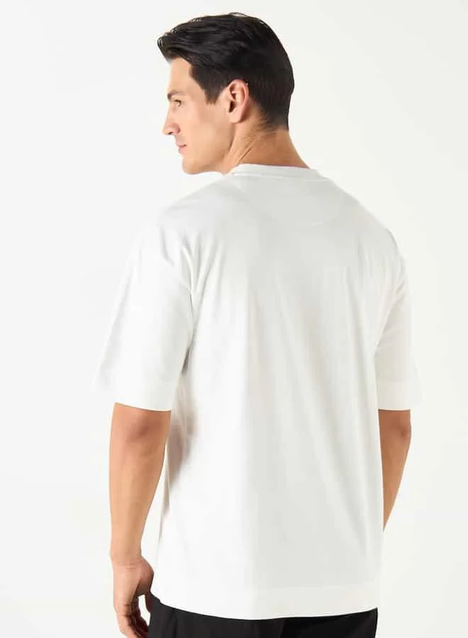 Emperor Emperor Logo Embroidered T-shirt with Short Sleeves and Crew Neck