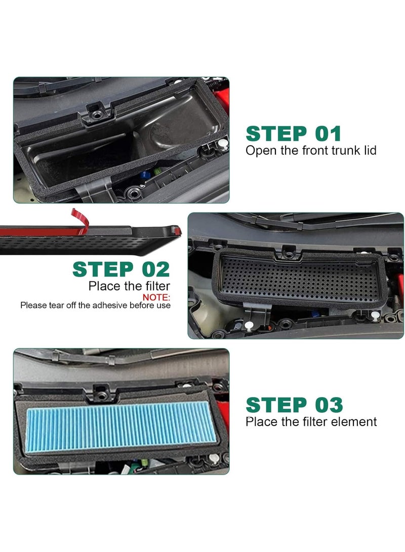 Air Intake HEPA Filter, for Tesla Model 3 2023-2021 Air Inlet Vent Covers A/C Internal Filter Vehicle Replacement External Accessories - Image 5