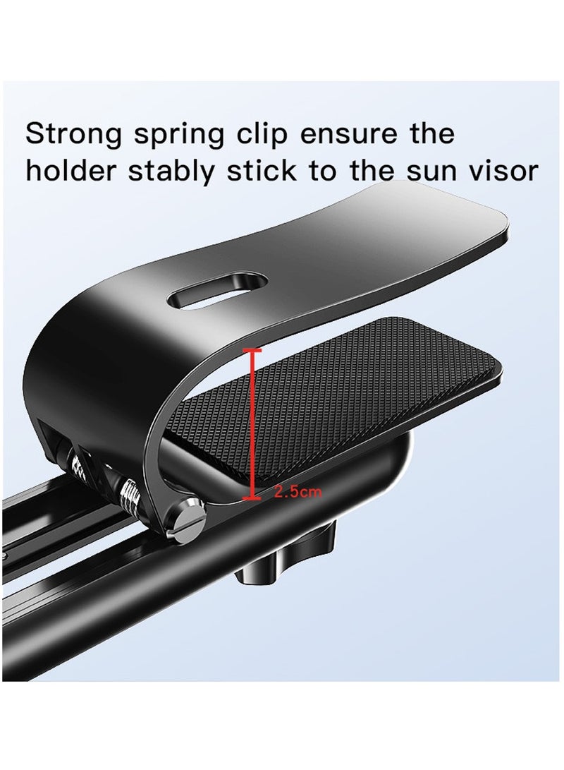 Yesido Yesido C194 Car Phone Mount Sun Visor Phone Holder for Car Universal Clip 360 Adjustable Cellphone Stand - Black - Image 4