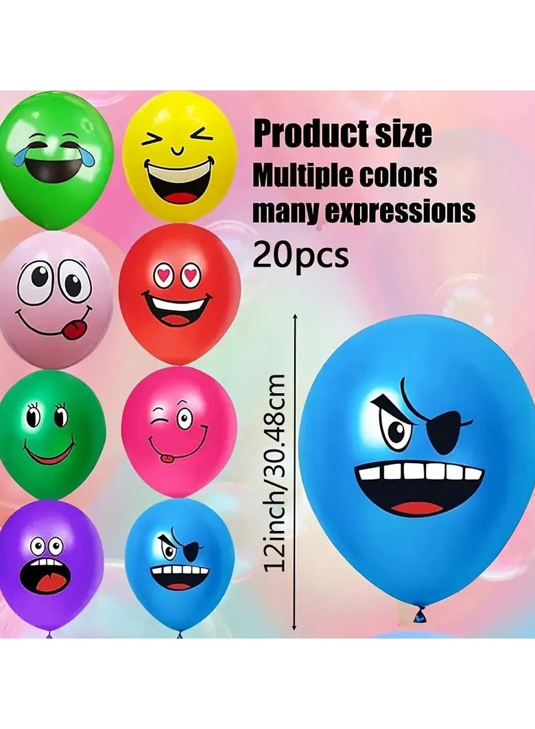 LIXADA 100pcs Colorful Latex Happy Face Balloons, Kids' Party Balloons for Shower Wedding Decoration For Kids Above 3 Years Old  (Assorted Color) - Image 5